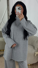 Soft Minimal Two-Piece Fleece Set met Hoge Kraag