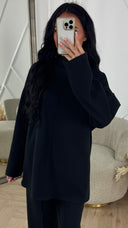 Soft Minimal Two-Piece Fleece Set met Hoge Kraag