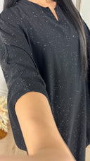 Sparkle Abaya Maxi Jurk met V-Hals