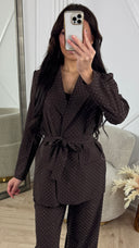 Sparkle Blazer Set met Ceintuur & Gouden Knopen