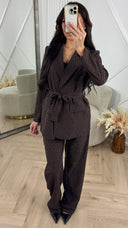 Sparkle Blazer Set met Ceintuur & Gouden Knopen