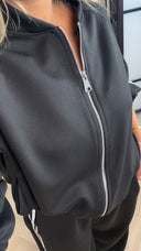 Sportieve Two Piece Set met Rits & Contraststrepen