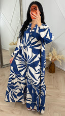 Tropical Print Maxi Jurk met Volantrok 5601