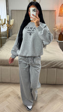 Tweedelige Jogging Set met Paris/Milano Print