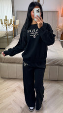 Tweedelige Jogging Set met Paris/Milano Print