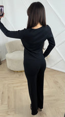 Two-Piece Knit Set met Gouden Knopen