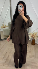 Two-Piece Set met Split Mouwen en Ceintuur