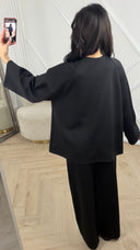 Two-Piece Set met Wijde Top en Rechte Broek