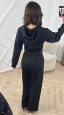 Two-Piece Sparkle Set met Hoodie & Wide-Leg Broek