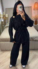 Viscose Cape Set met Broche & Ceintuur