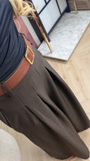 Wide Leg Pantalon met Plooien & Ceintuur