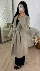 Wool Touch Trenchcoat met Ceintuur