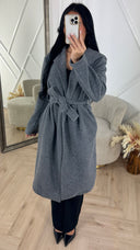 Wool Touch Trenchcoat met Ceintuur