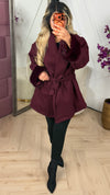 Wrap Coat met Faux Fur Manchetten