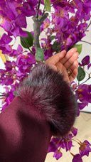 Wrap Coat met Faux Fur Manchetten