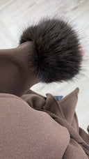 Wrap Coat met Faux Fur Manchetten