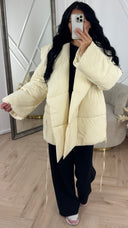 Wrap Puffer Jas met Strikdetail