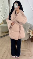 Wrap Puffer Jas met Strikdetail
