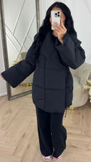 Wrap Puffer Jas met Strikdetail