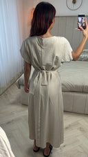 Wrap Tie Belt Golden Detail Dress