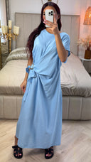Wrap Tie Belt Golden Detail Dress