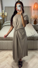 Wrap Tie Belt Golden Detail Dress
