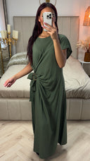 Wrap Tie Belt Golden Detail Dress
