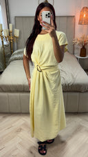 Wrap Tie Belt Golden Detail Dress