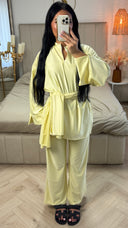 Zipper Essential Burkini Split Sleeve Detail + Hijab -Tie Belt