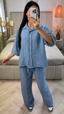 Zomerset met Linnenlook Blouse & Wide Leg Broek