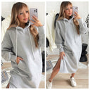 Oversized Super Soft Maxi Jogging Hoodie Dress Split