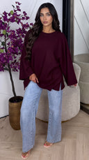 Oversized Stretch Trui met Ronde Hals