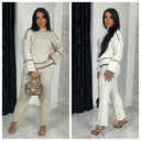 High Neck Ribbed Wide Leg Set Avantgarde