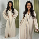 Zipper Abaya Golden Seam Detail