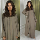 Zipper Abaya Golden Seam Detail