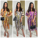 Motif Satin Dress Split