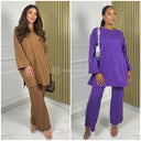 Basic Oversized Jessy Baumwoll-Set mit weitem Bein