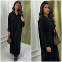 Basic Oversized V Neck Mid Line Dress