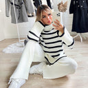 Striped Col Wide Leg Musthave Set