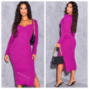 Ribbed split dress décolleté TL163