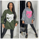 Hoodie 3D Amour Puffed Sleeves Detail