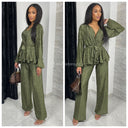 Glossy Zigzag Tie Belt Set