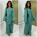 Beautiful Oversized Wrap Tie Belt Wide Leg Set