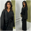 Beautiful Oversized Wrap Tie Belt Wide Leg Set