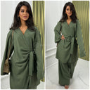 Beautiful Oversized Wrap Tie Belt Wide Leg Set