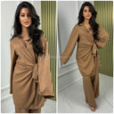 Beautiful Oversized Wrap Tie Belt Wide Leg Set