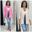 Bestseller Pocket And Ruffle Detail Sleeves Blazer With Lining