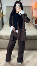 Oversized Stripes Blazer + Pantalon White Sleeve + Taille Detail