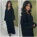 Blouse Maxi V Neck Curved Line Thick Material