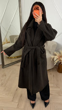 Luxe Bouclé Maxi Coat met Ceintuur